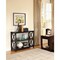 Black 3-Tier Wood Console Sofa Table with Shelves and Sides X-Design for Entryway or Hallway